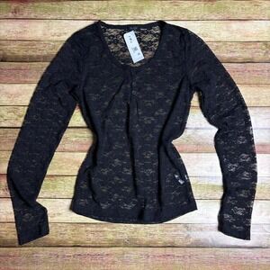 NWT John Galt lace long sleeve top with button-up front. 552